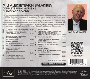 BALAKIREV: COMPLETE PIANO WORKS 6: ISLAMEY AND BEYOND<br/><h5>Megjelenés: 2020-09-04</h5>