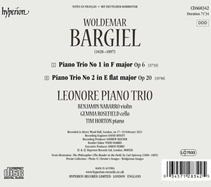 BARGIEL PIANO TRIOS NOS. 1 & 2<br/><h5>Megjelenés: 2022-04-01</h5>