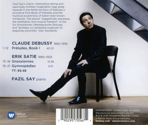 DEBUSSY/SATIE: PRELUDES BOOK 1/GNOSSIENNES/GYMNOPEDIES<br/><h5>Megjelenés: 2018-09-06</h5>