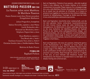 BACH MATTHAUS-PASSION<br/><h5>Megjelenés: 2022-03-11</h5>