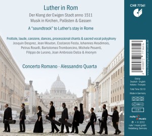 LUTHER IN ROME:ANNO 1511<br/><h5>Megjelenés: 2012-08-27</h5>