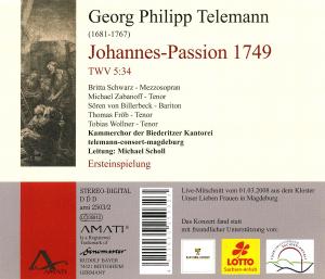 JOHANNES PASSION TWV 5:34<br/><h5>Megjelenés: 2012-02-07</h5>