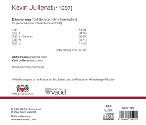 KEVIN JUILLERAT: DAMMERUNG (FUNF SONATEN OHNE INTERLUDIEN)<br/><h5>Megjelenés: 2024-05-31</h5>