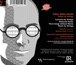 PAUL BEN-HAIM, MUSIC FOR STRINGS<br/><h5>Megjelenés: 2022-06-17</h5>