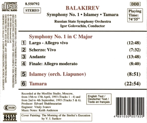 SYMPHONY NO.1/ISLAMEY/TAM<br/><h5>Megjelenés: 1994-09-19</h5>