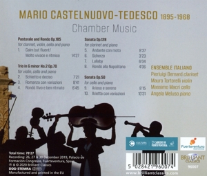 CASTELNUOVO-TEDESCO CHAMBER MUSIC<br/><h5>Megjelenés: 2020-11-06</h5>