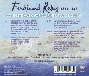 REBAY: COMPLETE MUSIC FOR CLARINET, FLUTE & GUITAR<br/><h5>Megjelenés: 2021-02-05</h5>