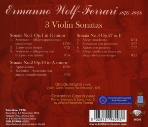 WOLF-FERRARI: 3 VIOLIN SONATAS<br/><h5>Megjelenés: 2020-12-04</h5>