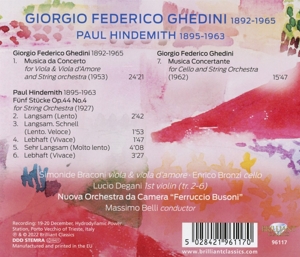 GHEDINI: MUSICA DA CONCERTO/HINDEMITH: FUNF STUCKE<br/><h5>Megjelenés: 2022-06-03</h5>