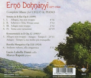 DOHNANYI: COMPLETE MUSIC FOR CELLO & PIANO<br/><h5>Megjelenés: 2021-09-03</h5>