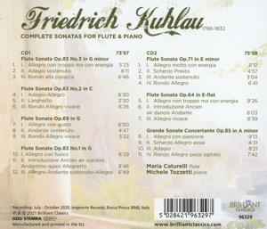 KUHLAU: COMPLETE SONATAS FOR FLUTE & PIANO<br/><h5>Megjelenés: 2021-08-06</h5>