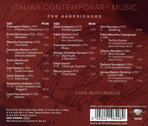 ITALIAN CONTEMPORARY MUSIC FOR HARPSICHORD<br/><h5>Megjelenés: 2021-11-05</h5>