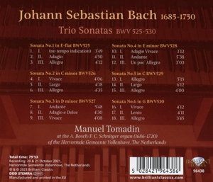 J.S. BACH TRIO SONATAS BWV 525-530<br/><h5>Megjelenés: 2023-06-02</h5>