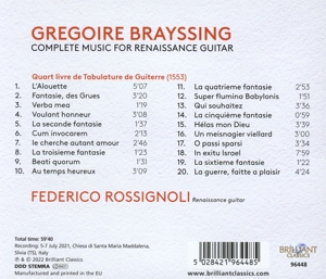 BRAYSSING: COMPLETE MUSIC FOR RENAISSANCE GUITAR<br/><h5>Megjelenés: 2022-04-01</h5>