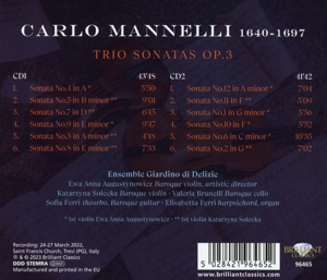 MANNELLI: TRIO SONATAS OP.3<br/><h5>Megjelenés: 2023-03-03</h5>