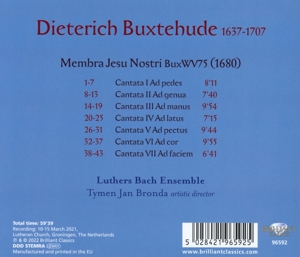 BUXTEHUDE: MEMBRA JESU NOSTRI<br/><h5>Megjelenés: 2022-03-04</h5>