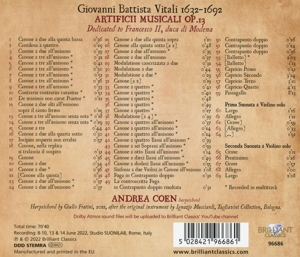 VITALI: ARTIFICII MUSICALI OP. 13<br/><h5>Megjelenés: 2022-12-02</h5>