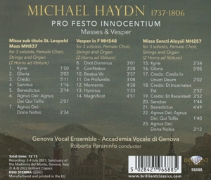 MICHAEL HAYDN: PRO FESTO INNOCENTIUM MASSES & VESPER<br/><h5>Megjelenés: 2022-12-02</h5>