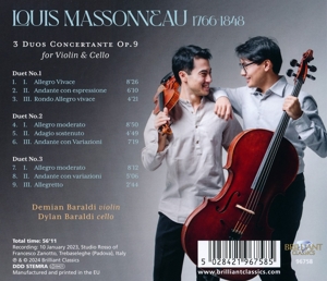 LOUIS MASSONNEAU: 3 DUOS CONCERTANTE OP. 9<br/><h5>Megjelenés: 2024-05-03</h5>