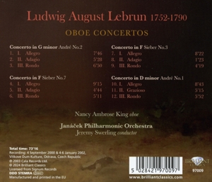 LUDWIG AUGUST LEBRUN: OBOE CONCERTOS<br/><h5>Megjelenés: 2024-01-05</h5>