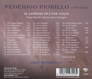 FIORILLO: 36 CAPRICES OP.3 FOR VIOLIN<br/><h5>Megjelenés: 2023-08-04</h5>