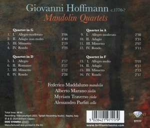 GIOVANNI HOFFMANN: MANDOLIN QUARTETS<br/><h5>Megjelenés: 2024-01-05</h5>