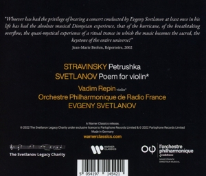 STRAVINSKY: PETRUSHKA / SVETLANOV: POEM FOR VIOLIN<br/><h5>Megjelenés: 2022-06-03</h5>