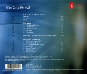 MENOTTI: CHAMBER WORKS<br/><h5>Megjelenés: 2010-07-01</h5>