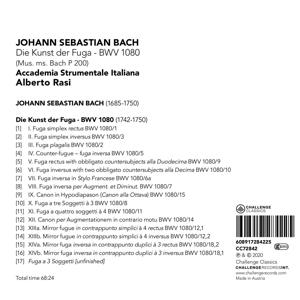 BACH: DIE KUNST DER FUGA BWV 1080<br/><h5>Megjelenés: 2020-06-12</h5>