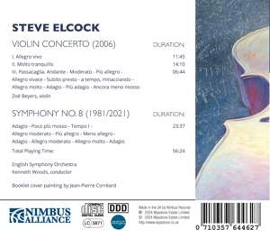 STEVE ELCOCK: SYMPHONY NO. 8 & VIOLIN CONCERTO<br/><h5>Megjelenés: 2024-06-07</h5>