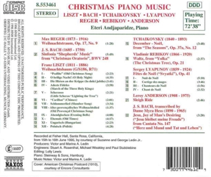 CHRISTMAS PIANO MUSIC<br/><h5>Megjelenés: 1997-12-11</h5>