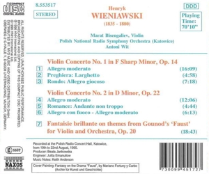 VIOLIN CONCERTS NOS.1 & 2<br/><h5>Megjelenés: 1997-12-11</h5>