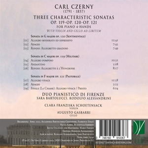 CZERNY: THREE CHARACTERISTIC SONATAS<br/><h5>Megjelenés: 2022-08-26</h5>