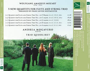 MOZART: 5 NEW QUARTETS FOR FLUTE AND STRING TRIO (ARR. FRANZ ANTON HOFFMEISTER)<br/><h5>Megjelenés: 2024-04-26</h5>