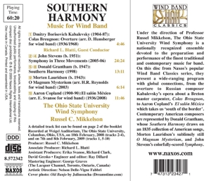 SOUTHERN HARMONY - MUSIC FOR WIND BAND<br/><h5>Megjelenés: 2010-01-22</h5>