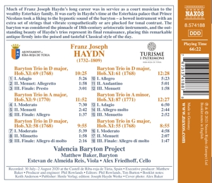 HAYDN: BARYTON TRIOS - TREASURES FROM THE ESTERHAZA PALACE<br/><h5>Megjelenés: 2021-07-23</h5>