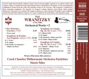 WRANITZKY: ORCHESTRAL WORKS, VOL. 2<br/><h5>Megjelenés: 2021-07-01</h5>