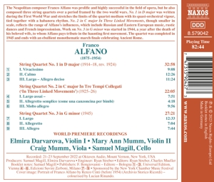 FRANCO ALFANO: COMPLETE STRING QUARTETS<br/><h5>Megjelenés: 2023-08-04</h5>