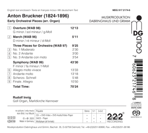 BRUCKNER: EARLY ORCHESTRAL PIECES ARR. ORGAN<br/><h5>Megjelenés: 2020-07-31</h5>