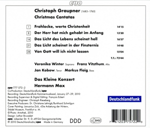 GRAUPNER, C. CHRISTMAS CANTATAS (CD) | Lemezkuckó CD bolt