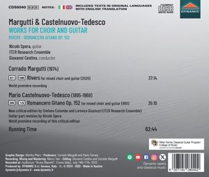 MARGUTTI & CASTELNUOVO-TEDESCO: WORKS FOR CHOIR & GUITAR - RIVERS - ROMANCERO GITANO OP. 152<br/><h5>Megjelenés: 2024-09-20</h5>