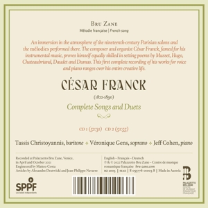 FRANCK: COMPLETE SONGS AND DUETS<br/><h5>Megjelenés: 2022-04-01</h5>