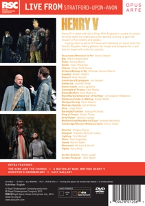 HENRY V: ROYAL SHAKESPEARE COMPANY<br/><h5>Megjelenés: 2016-06-17</h5>