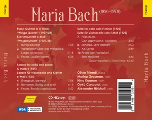 MARIA BACH: WOLGA-QUINTET/CELLO SONATA<br/><h5>Megjelenés: 2022-04-01</h5>