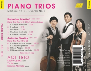 MARTINU: PIANO TRIO NO. 1 - DVORAK: PIANO TRIO NO. 3<br/><h5>Megjelenés: 2023-02-03</h5>