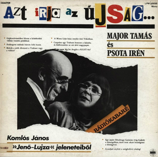 Major Tamás És Psota Irén Azt Írja Az Újság... (Vinyl LP) | Lemezkuckó CD bolt