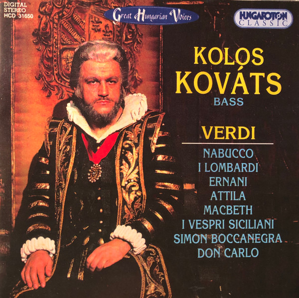 Kolos Kováts, Verdi  Arias (CD) | Lemezkuckó CD bolt