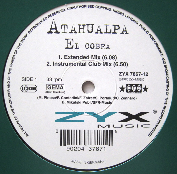 Atahualpa El Cobra (12-Inch Single) | Lemezkuckó CD bolt