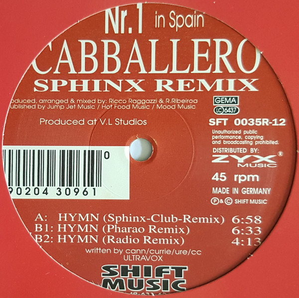 Cabballero   Hymn (Sphinx Remix) (12-Inch Single) | Lemezkuckó CD bolt